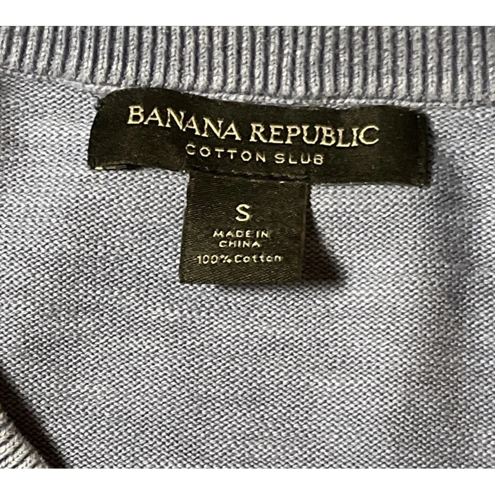 Banana‎ Republic Cotton Club Knit Sweater Size S Periwinkle Lightweight Crewneck